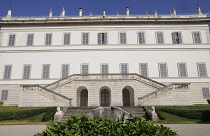 Italy, Lombardy, Lake Como, Bellagio, Villa Melzi facade with staircase .