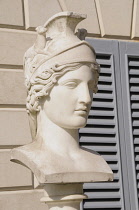 Italy, Lombardy, Lake Como, Bellagio, Villa Melzi, Neo Classical bust .