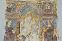 Italy, Lombardy, Bellagio, Ornate religious fresco.