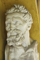Italy, Lombardy, Lake Garda, Il Vittoriale, stone bust.