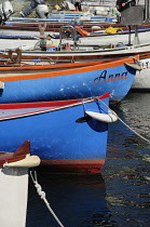 Italy, Veneto, Lake Garda, Lasize, fishing boats.