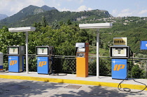 Italy, Lombardy, Lake Garda, petrol pumps.