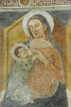 Italy, Veneto, Lake Garda, Lasize, Madonna & Christ fresco,San Nicolo church.