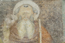 Italy, Veneto, Lake Garda, Lasize, fresco of St Anthony the Abbot, church of San Nicolo.