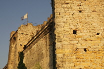Italy, Lombardy, Lake Garda, Torre del Benaco, castle walls, Scaligeri Castle.
