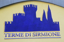 Italy, Lombardy, Lake Garda, Sirmione, Terme Sirmione sign.