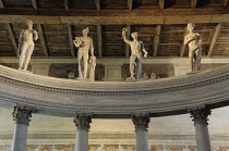 Italy, Lombardy, Sabbionetta, Corinthian pillars & statues of the gods, Ancient styled Theatre.