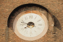 Italy, Lombardy, Mantova, clock detail Torre d'Orologio.