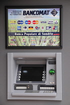 Italy, Lombardy, bank ATM unit.