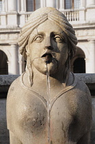 Italy, Lombardy, Bergamo, foutain detail, Fontana Contarini, Piazza Vecchia.
