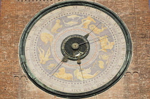 Italy, Lombardy, Cremona, astrological clock on the belltower, Torrazzo.