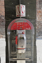 Italy, Lombardy, Cremona, public telephone.