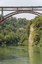 Italy, Lombardy, Valle Adda, iron bridge at Paderno d'Adda.