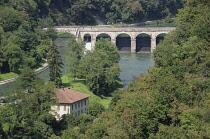 Italy, Lombardy, Valle Adda, views of canal at Paderno d'Adda.