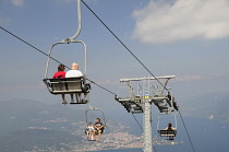 Italy, Piemonte, Lake Maggiore, chair lift to Monte Mottarone.