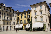 Italy, Piemonte, Varese, shops on Piazza San Vittore.