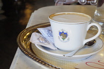 Italy, Veneto, Venice, coffee at Cafe Florian, Piazza San Marco.