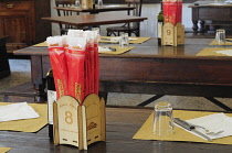 Italy, Veneto, Verona, Carro Armato Osteria table setting.