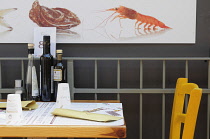 Italy, Piedmont, Turin, table at Eataly, Slow Food restaurant, Lingotto.