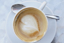 Italy, Liguria, Genoa, LOVEly cappuccino.