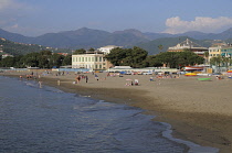 Italy, Liguria, Sestri Levante, beach scene.