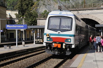 Italy, Liguria, Cinque Terre, train service at Monterosso.