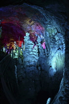 France, Lozere, Meyruis, Cevennes National Park, Aven Armand subterranean cavern near Meyruis, First explored in 1897 by Louis Armand and Edouard-Alfred Martel, Original access through 75M pit, now vi...