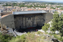 France, Vaucluse, Orange, Theatre Antique d'Orange, built in the early first century AD, Still in regular use as a theatre, Picture shows dance troupe rehearsing.