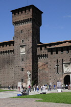 Italy, Lombardy, Milan, Piazza delle Armi, Sforza Castle.