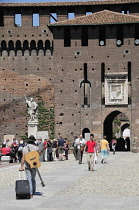 Italy, Lombardy, Milan, Piazza delle Armi, Sforza Castle.
