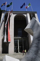 Italy, Lombardy, Milan, entrance to the Triennale Design Museum.