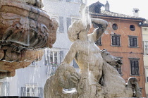 Italy, Trentino Alto Adige, Trento, fountain detail, Piazza Duomo.