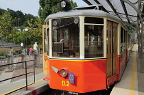 Italy, Piedmont, Turin, funicular train at Sasso station.