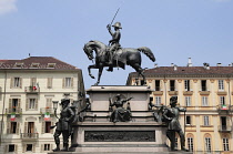 Italy, Piedmont, Turin,  Monument to Carlo Alberto, Piazza Carlo Alberto.