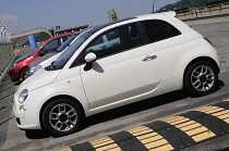 Italy, Piedmont, Turin, Fiat 500 on the test track of the Lingotto building.