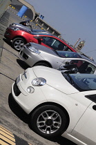Italy, Piedmont, Turin, Fiat 500 on the test track of the Lingotto building.
