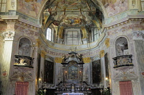 Italy, Lombardy, Lake Orta, church interior, Madonna del Sasso.