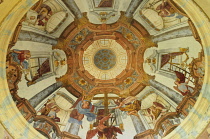 Italy, Lombardy, Lake Orta, dome ceiling painting, Madonna del Sasso.