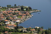 Italy, Lombardy, Lake Orta, lake views of Pella from Madonna del Sasso.