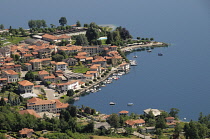 Italy, Lombardy, Lake Orta, lake views of Pella from Madonna del Sasso.
