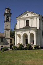 Italy, Lombardy, Lake Orta, Church of Madonna del Sasso.