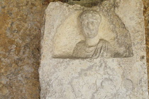 Italy, Veneto, Verona, headstone detail, Archaeological Museum, Teatro Romano.