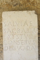 Italy, Veneto, Verona, stone tablet, Archaeological Museum, Teatro Romano.