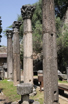 Italy, Veneto, Verona, Roman columns, Archaeological Museum, Teatro Romano.