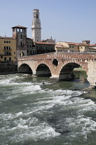 Italy, Veneto, Verona, Ponte Pietra.