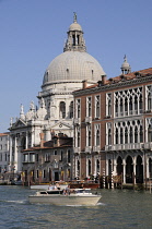 Italy, Veneto, Venice, Church of Santa Maria delle Salute along the Grand Canal.