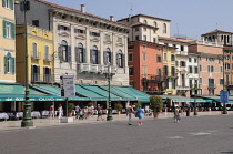 Italy, Veneto, Verona, Piazza Bra, cafes & restaurants.