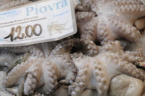 Italy, Veneto, Venice,octopus, Rialto fish market.