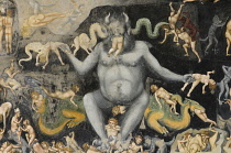Italy, Veneto, Padua, Capella degli Scrovegni, Giotto fresco detail of Hell.