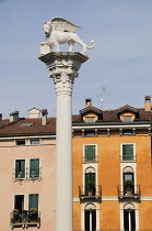 Italy, Veneto, Vicenza, column of St Mark's Lion, Piazza del Signori.